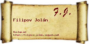 Filipov Jolán névjegykártya