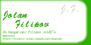 jolan filipov business card